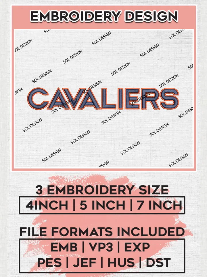 NCAA Cavaliers Team Writing Logo embroidery designs, NCAA Virginia Cavaliers Logo Machine embroidery designs, NCAA Team Logo embroidery designs, NCAA Game Day Machine embroidery designs, Digital Download