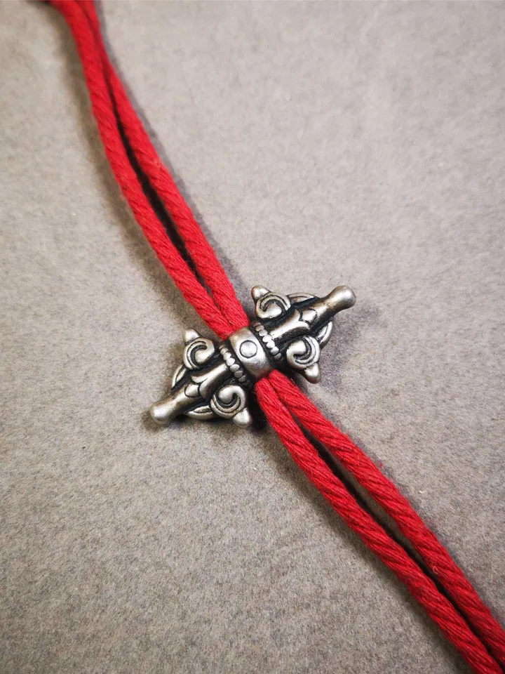 Gandhanra Handmade Tibetan Copper Vajra Amulet for Prayer Bead,Mala Pendant,1.4&quot;