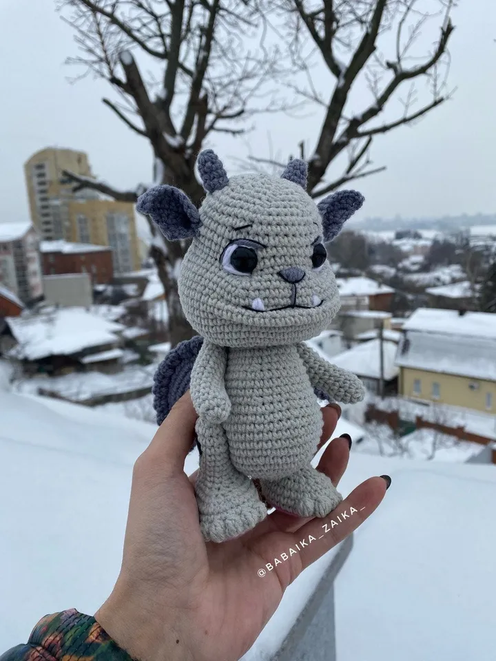 PDF Crochet Gargoyle Pattern, Amigurumi Gargoyle, Crochet Halloween Pattern, Amigurumi Dragon, Amigurumi animal, Crochet animal