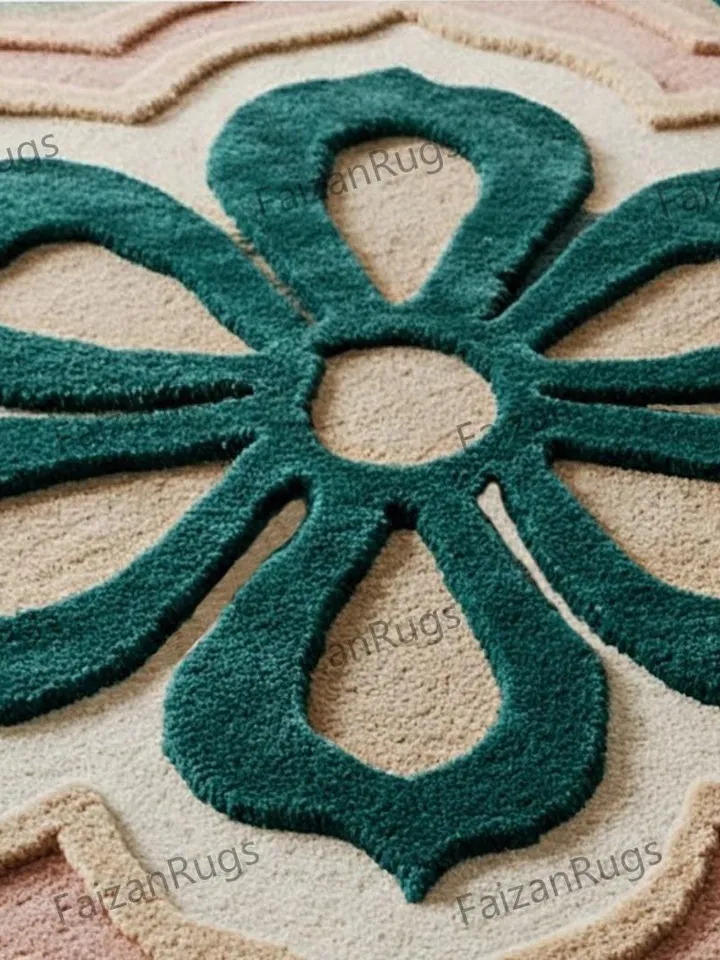 Buy Floral Area Rug, Handmade Wool Rug, Pink And Green Flower Rug,for Living, Dining, Bedroom, Hallway, Custom Rug, 6x9,8x10,10x14,12x15,3x5