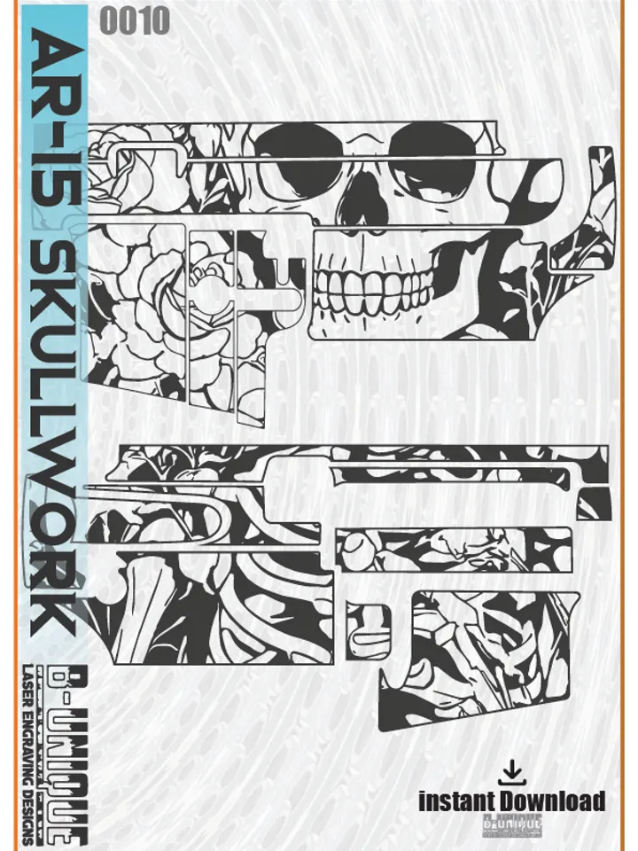 AR-15 Skull & Scrollwork