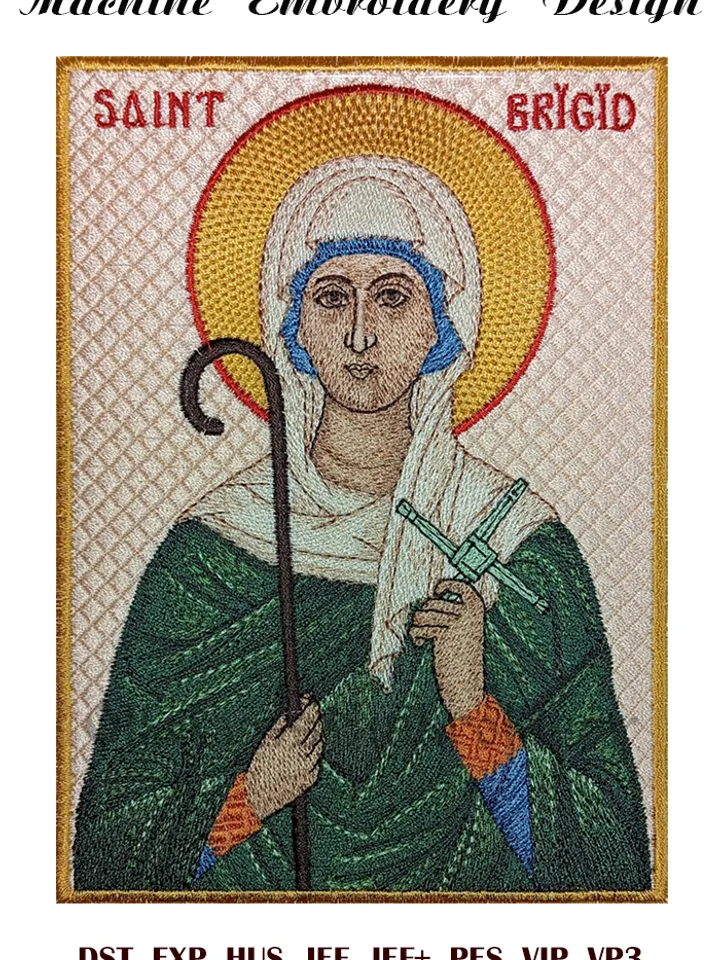 Saint Brigid of Kildare embroidery design