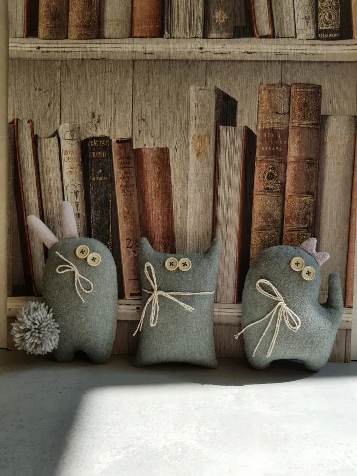 Animal dolls sewing patterns pdf Cat and Kitty, set of 2 digital tutorials in English, Rag dolls diy