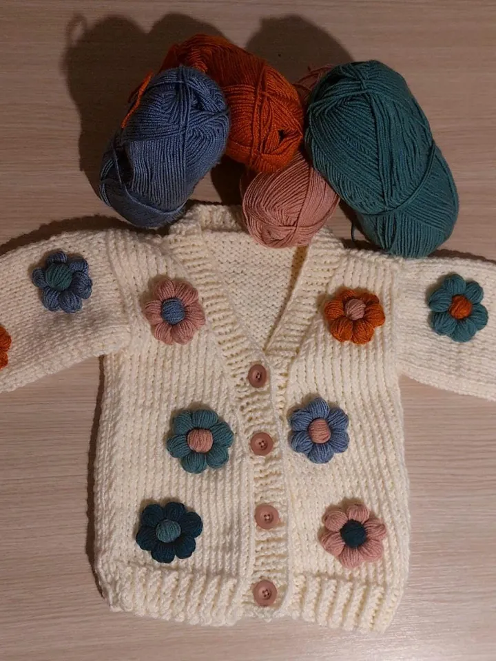 Handmade Knit Matching Cardigans for Mom and Baby - Matching Set