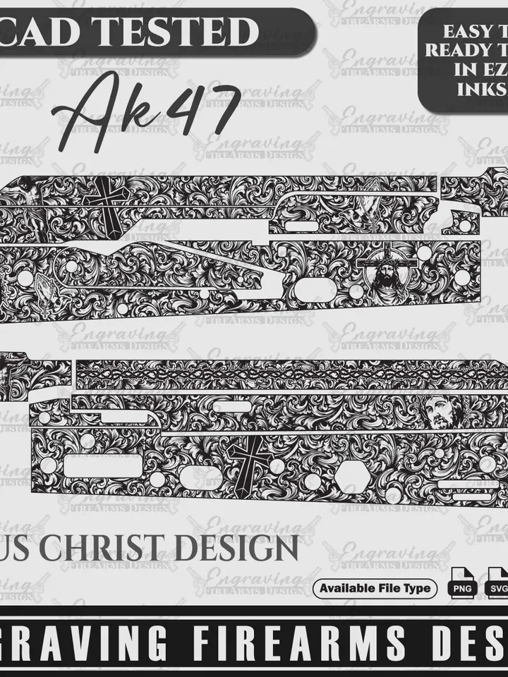 Engraving Firearms Design AK47 Jesus Design