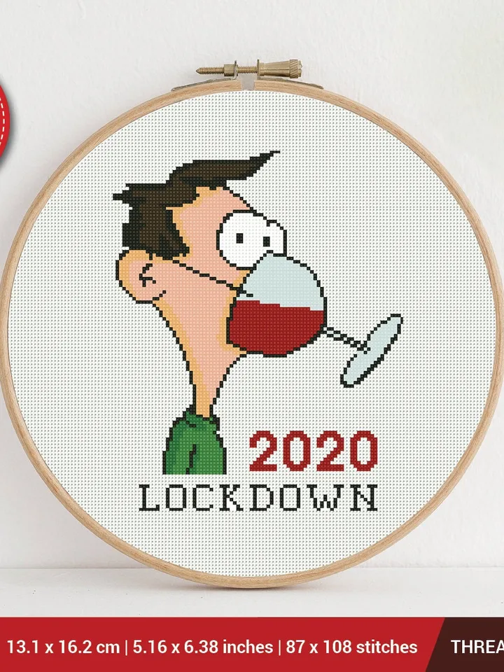 Lockdown 2020 Cross stitch pattern | Embroidery Pattern | Instant Download | Embroidery Designs