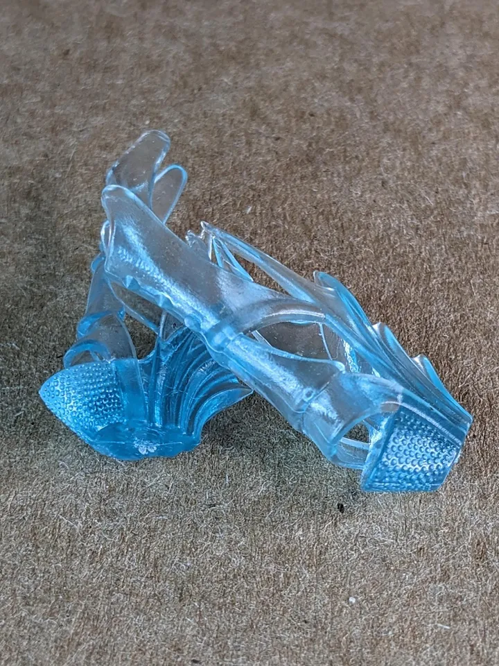 Blue transparent wedge sandals for 1/6 scale female dolls