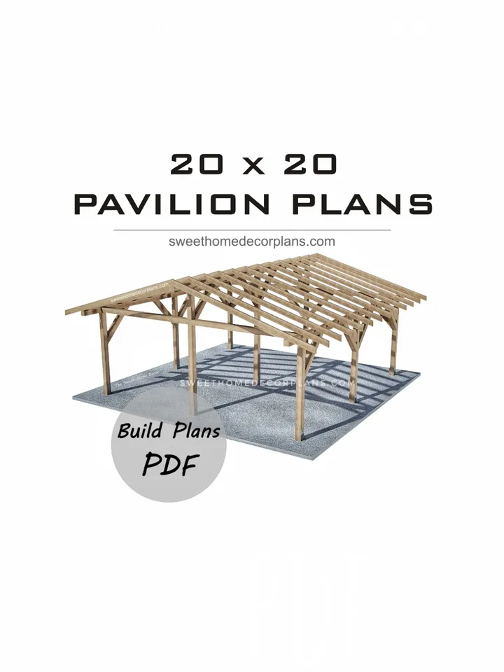 Diy 20 x 20 gable pavilion plans pdf. Carport pdf plans. Garage plans. Wooden outdoor covered gazebo plans. Backyard timber frame plans for outdoor