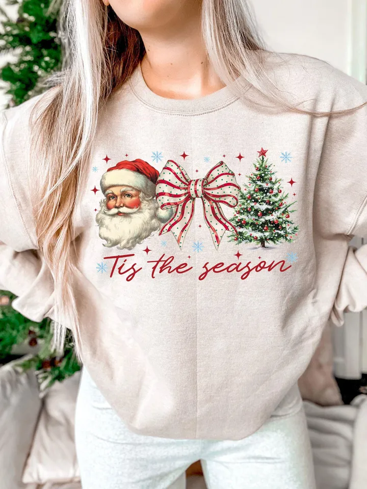 Retro Christmas png, Tis the Season Png, Santa Claus png, Watercolor Christmas png, Christmas sublimation, Merry Christmas, Christmas vibes