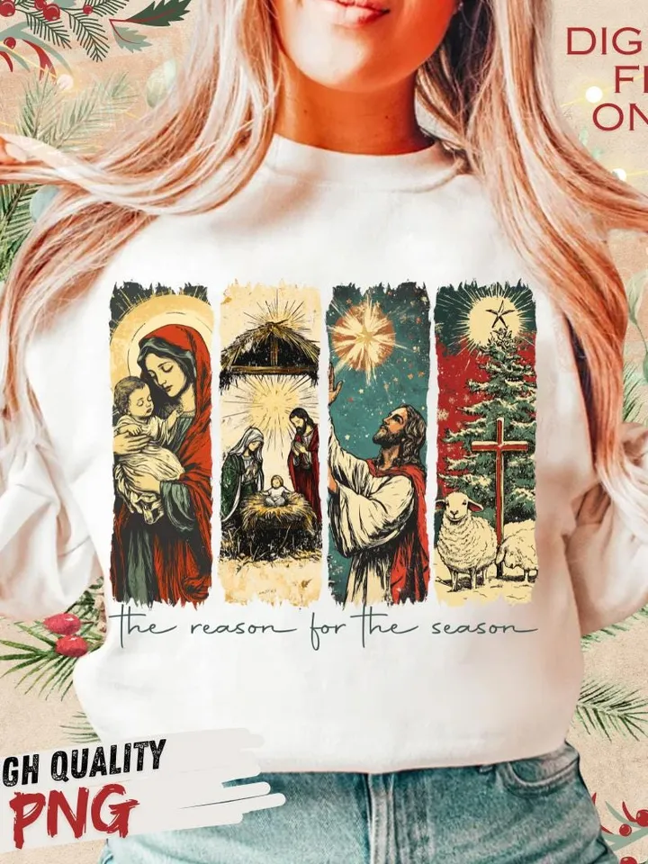 Jesus is the reason For the season PNG, Christmas Season Png, Christmas Design, Christmas png, Christmas Jesus png, png files