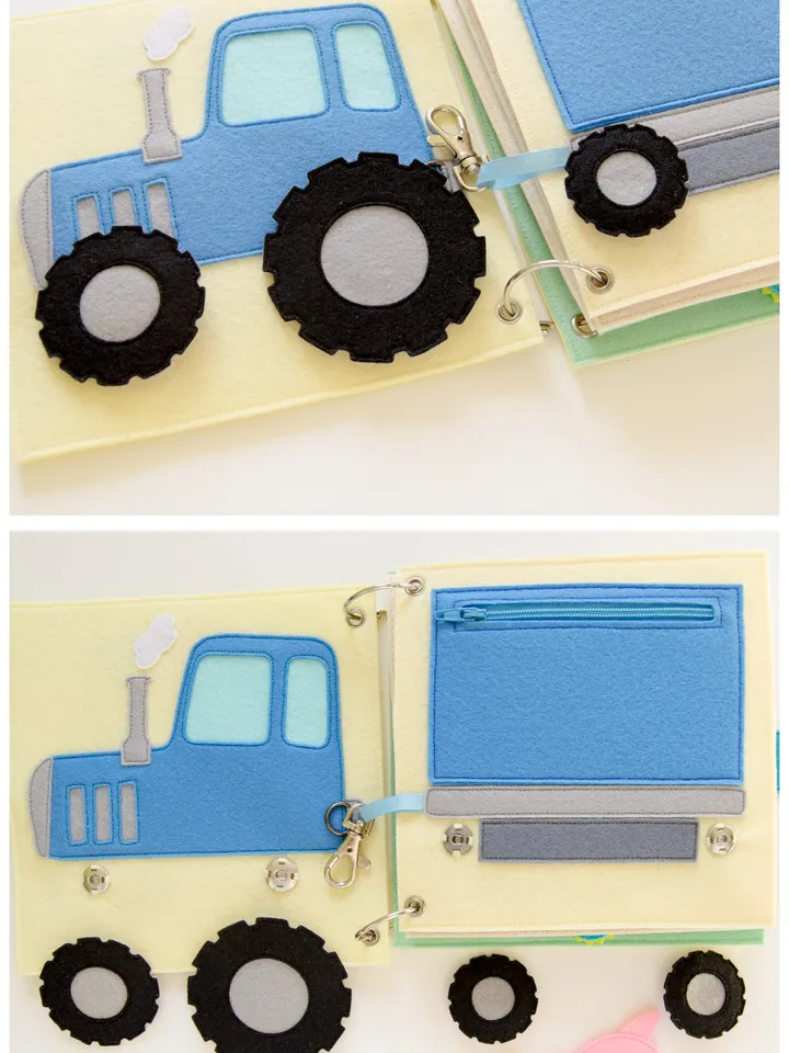 Transport quiet book, gift for toddler