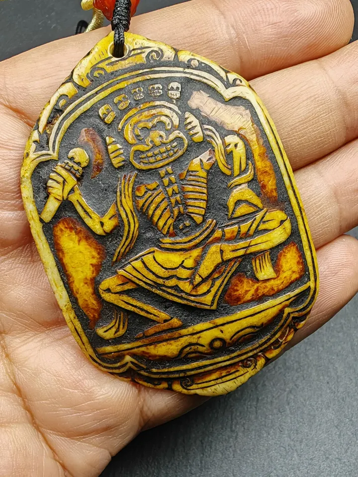 Authentic Citipati Master Kapala Pendant,Gandhanra Old Tibetan Amulet,Protective Charm,Spiritual Necklace,72mm × 58mm
