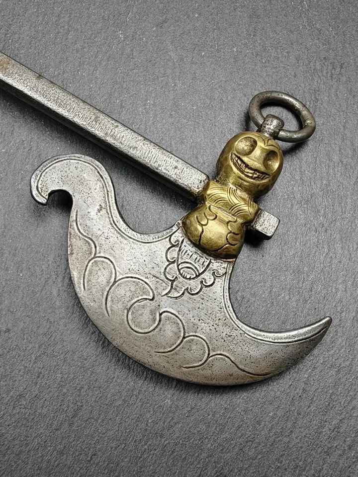 Gandhanra Antique Tibetan Large Kartika Knife of the Dakinis | Trantic Buddhism Ritual Implement for Dharma Practitioners