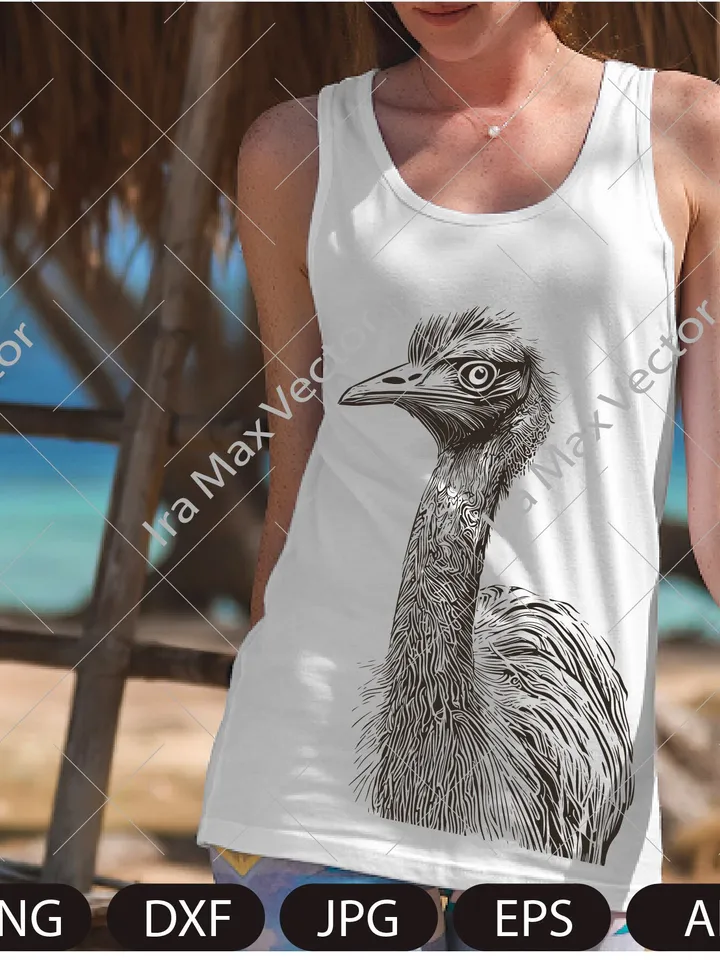 Ostrich Peeking SVG, Ostrich Silhouette dxf, SVG, Farm life clipart, iron on, laser cut, vinyl shirt design, Vector OSTRICH, Digital image,