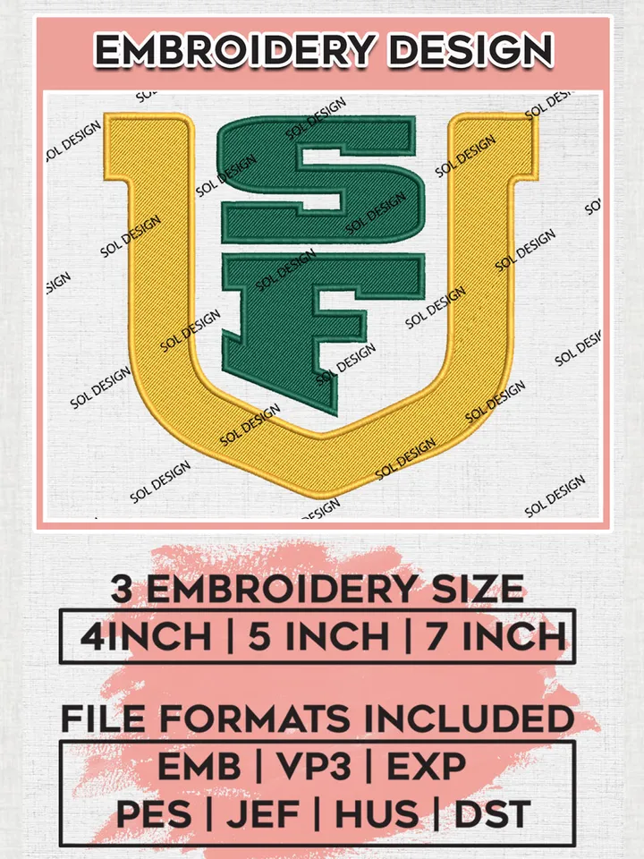 San Francisco Dons Logo Machine Embroidery Design, NCAA San Francisco Dons Embroidery Design Design files, NCAA Team Embroidery Designs, NCAA Machine Embroidery Designs, Digital Download