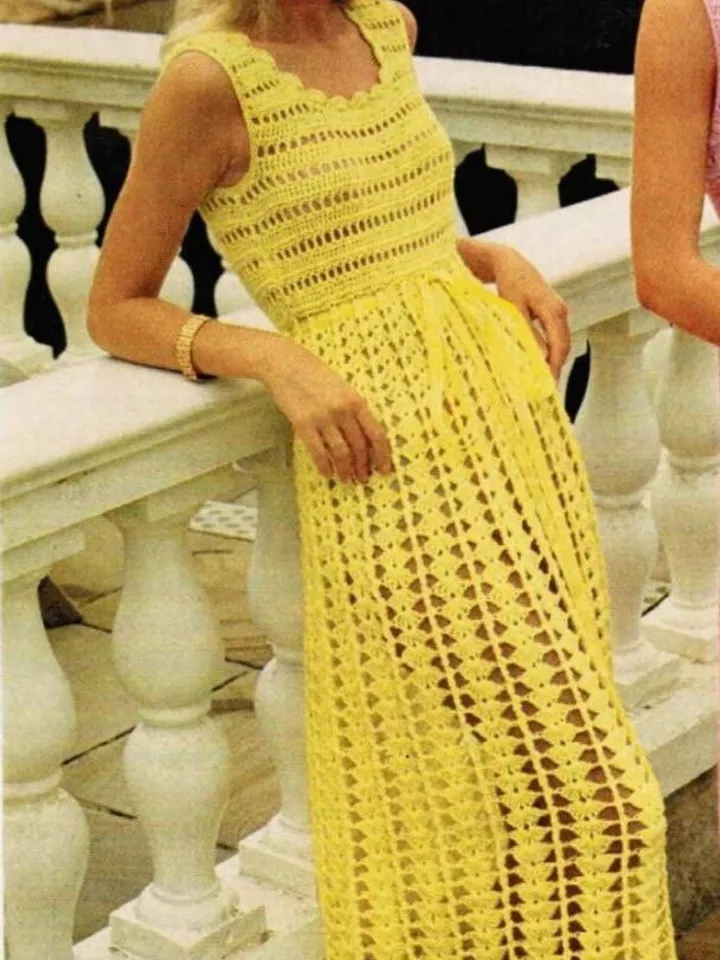 Dress crochet pattern, long dress crochet pattern, summer dress crochet