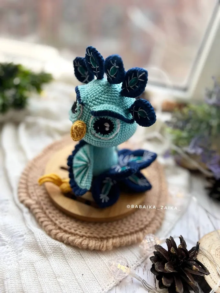 PDF Crochet Peacock Pattern, Amigurumi Bird, Crochet Bird Pattern, Amigurumi Peacock, Amigurumi animal, Bird Doll Pattern, Bird amigurumi