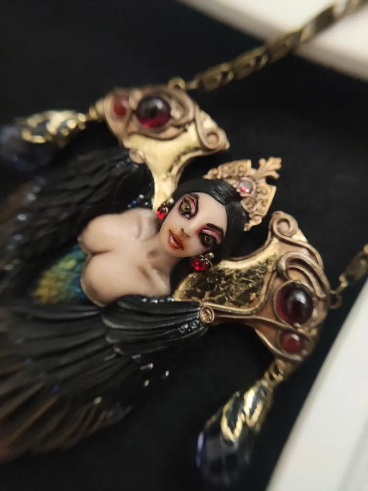 Bird Sirin Slavic Amulet, Female Protective Talisman