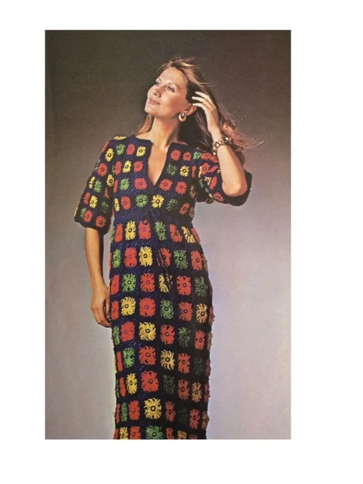 Crochet dress , dress crochet pattern, motif dress , granny squares dress crochet, crochet pattern dress pdf