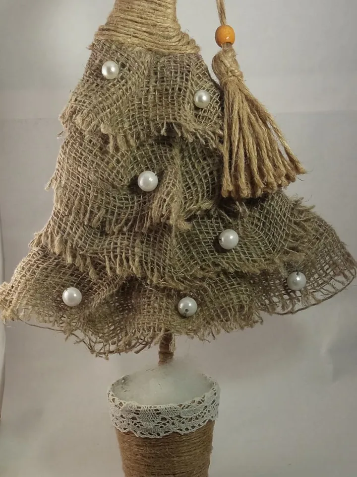 Handmade Christmas tree in eco style Rustic style Xmas gifts Christmas decor. Holidays gifts