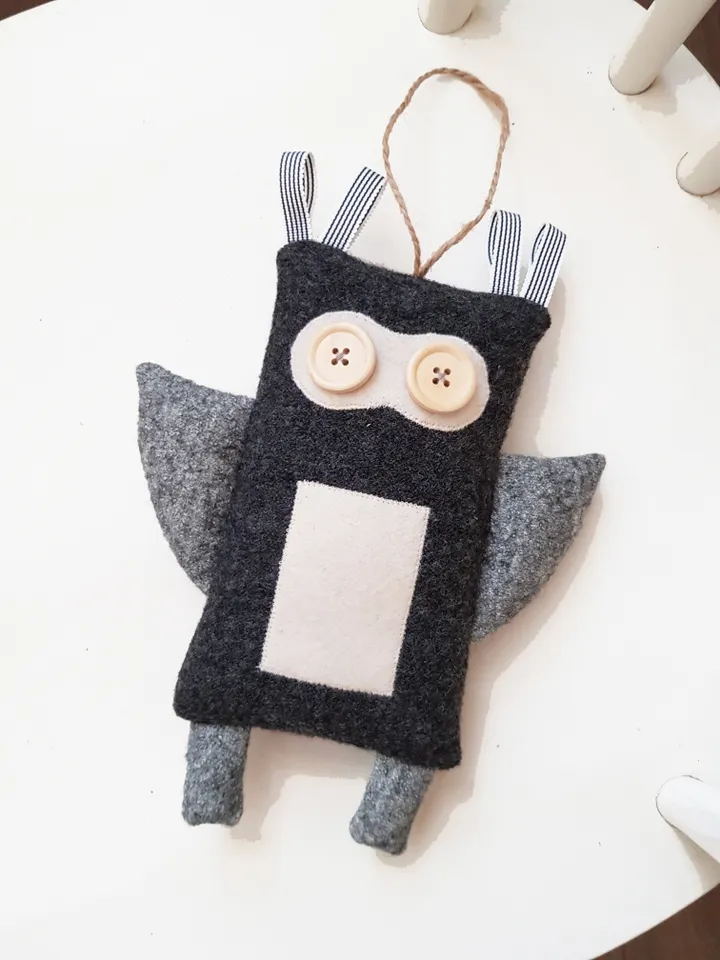 Black OWL sewing pattern PDF, digital tutorial in English, Home decor sewing diy, Halloween doll pattern