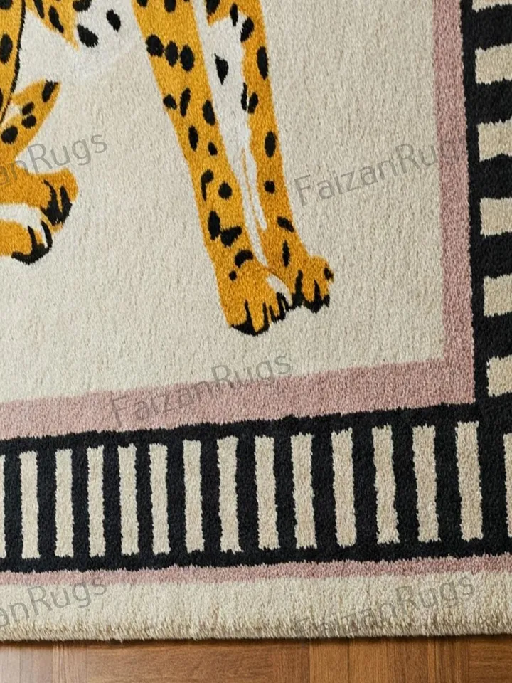 Leopard rug, modern hand tufted rug, Handmade, leopard, rugs for bedroom, customized area rug, Bedroom rug, 9x12 area rug, 3x5,4x6,5x7,8x10.