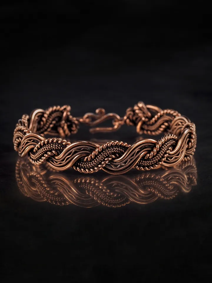 Wire wrapped copper bracelet for woman Antique style copper jewelry WireWrapArt