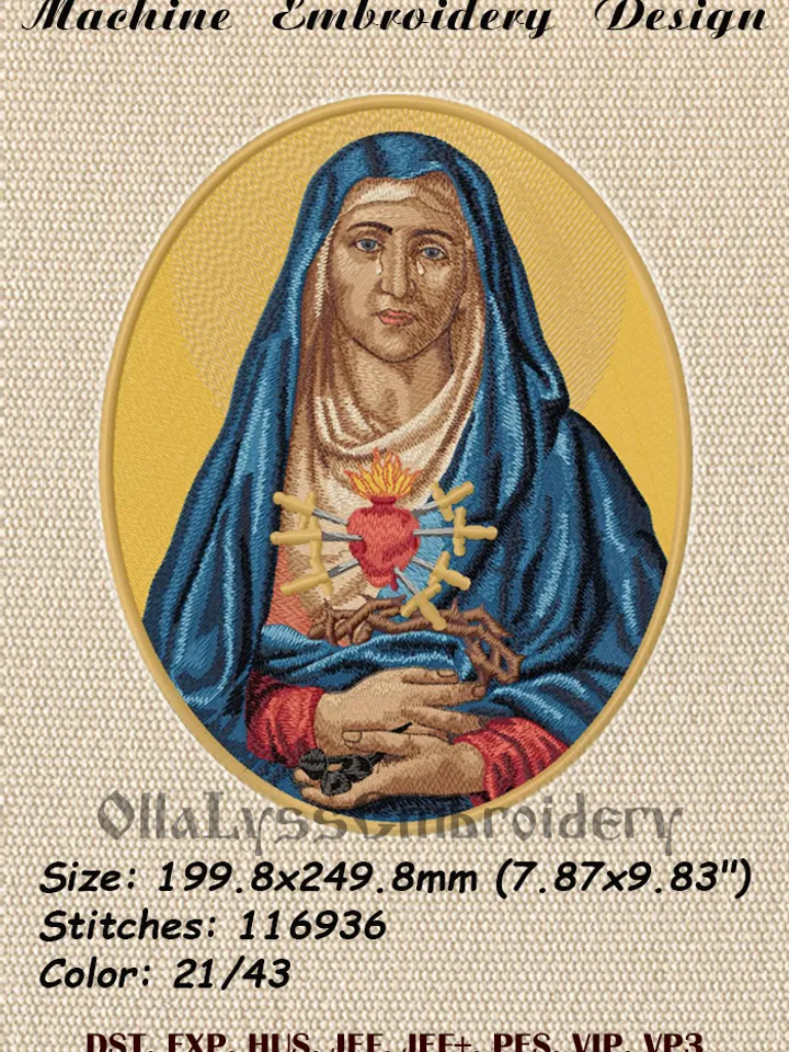 Our Lady of Sorrows embroidery design