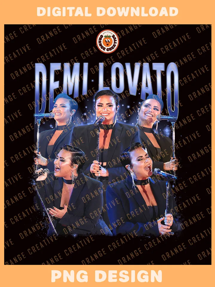 Vintage Demi Lo.vato Singer Bootleg T-shirt PNG, 90s Bootleg Template, Graphic De.mi Lovato PNG Files, Custom Bootleg Music Tee, Digital Download