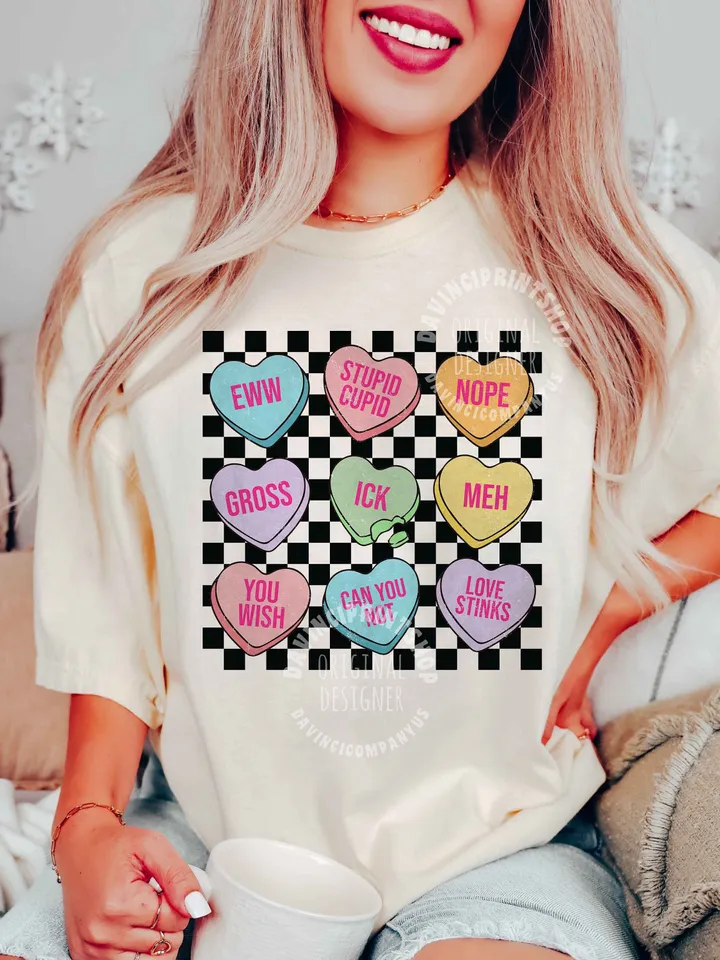 Valentines Conversation Hearts PNG, Anti Valentines png, Valentines png, Valentines Sublimation, Candy Hearts png, Sublimation Designs, png