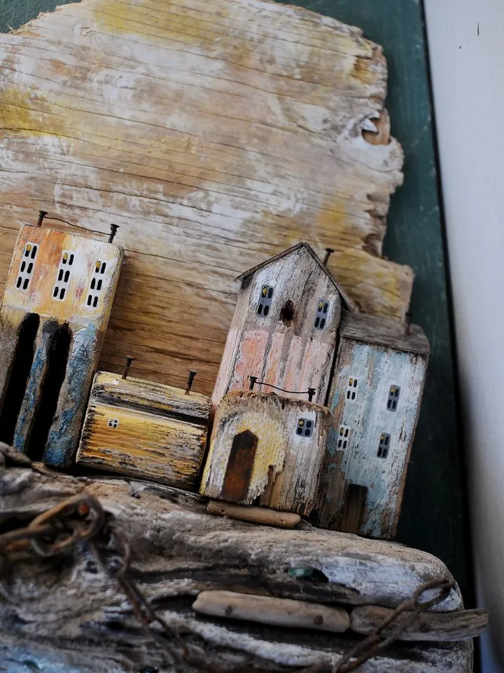 Large Driftwood Art Key Holder, Handmade Driftwood Wall Key Holder