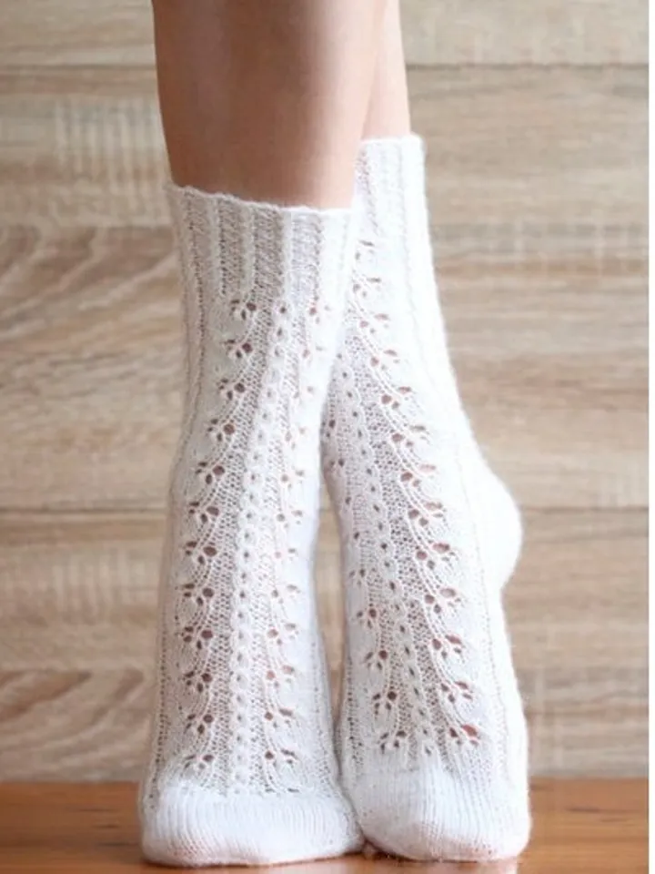 Handmade socks womans. lace socks. Merino socks. Gift for her.