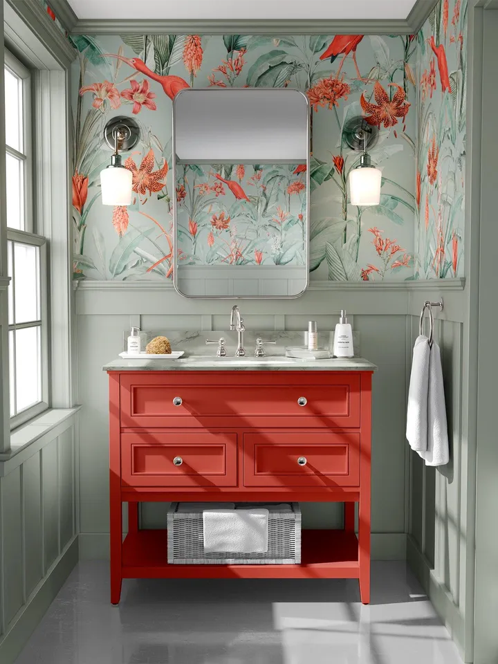 Tropical Leaf Palm Peel and Stick wallpaper Scarlett Ibisa Removable wp2