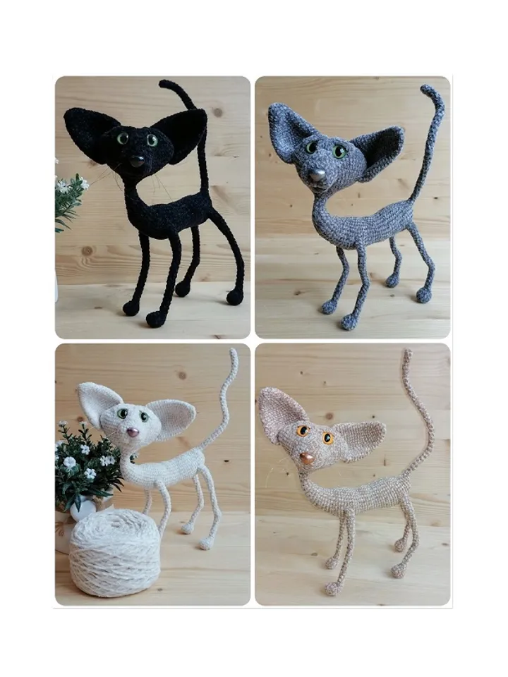 Crochet pattern Oriental cat - digital tutorial PDF