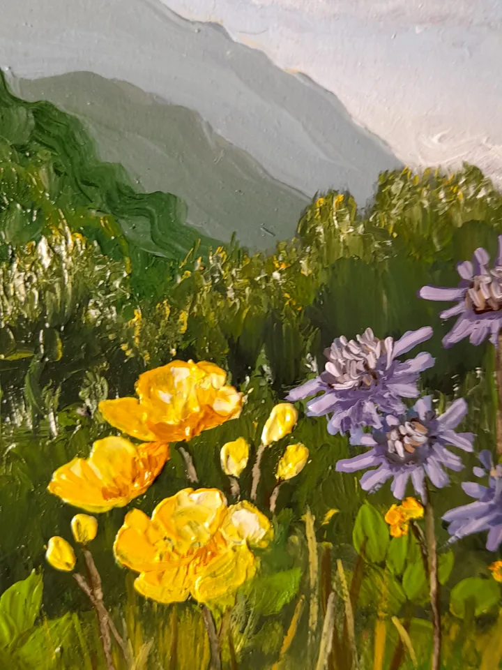 An oil painting of a Rustic landscape
