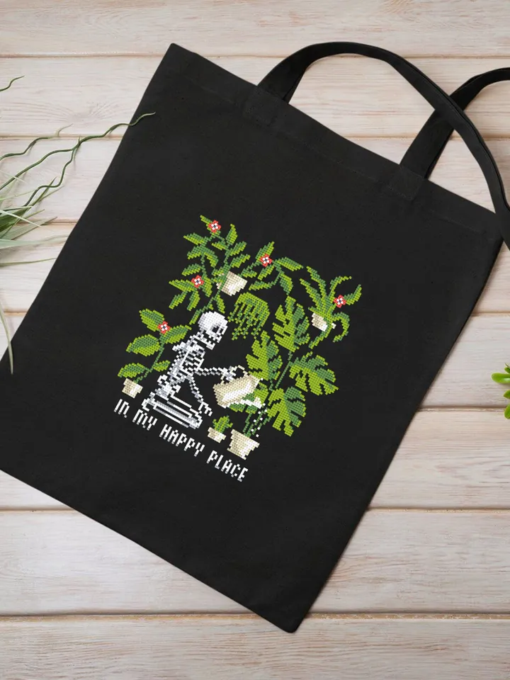 Skeleton plants cross stitch pattern PDF download Gothic skeleton cross stitch chart In my happy place, Gothic home decor, Plant lover #P39
