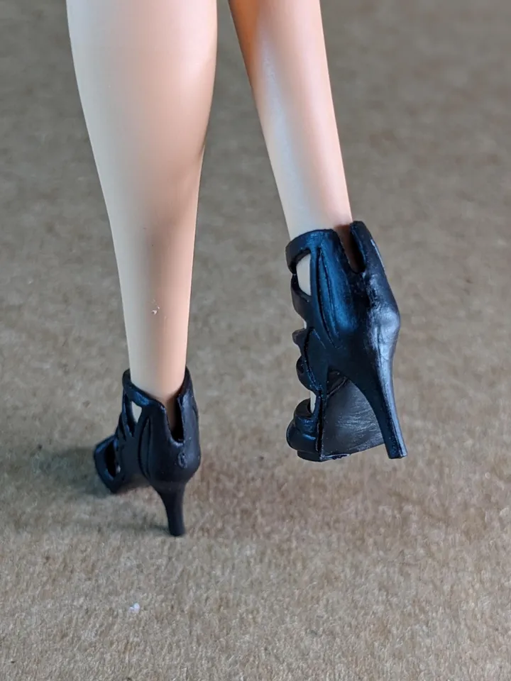 Black high heels sandals for 1/6 scale female dolls