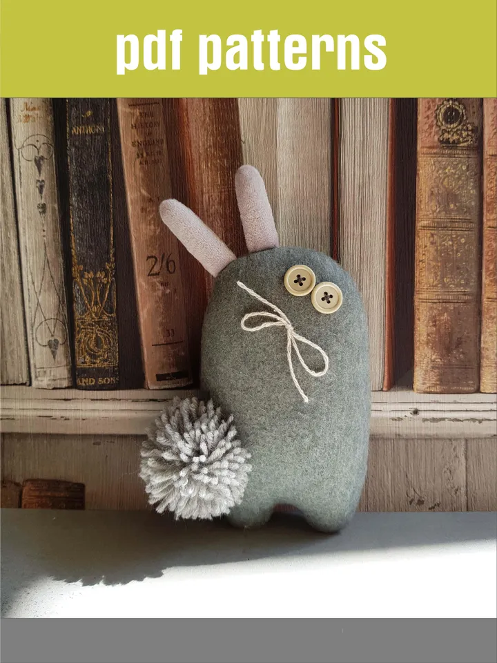 Easter Bunny sewing pattern PDF, digital tutorial in english, stuffed animal diy