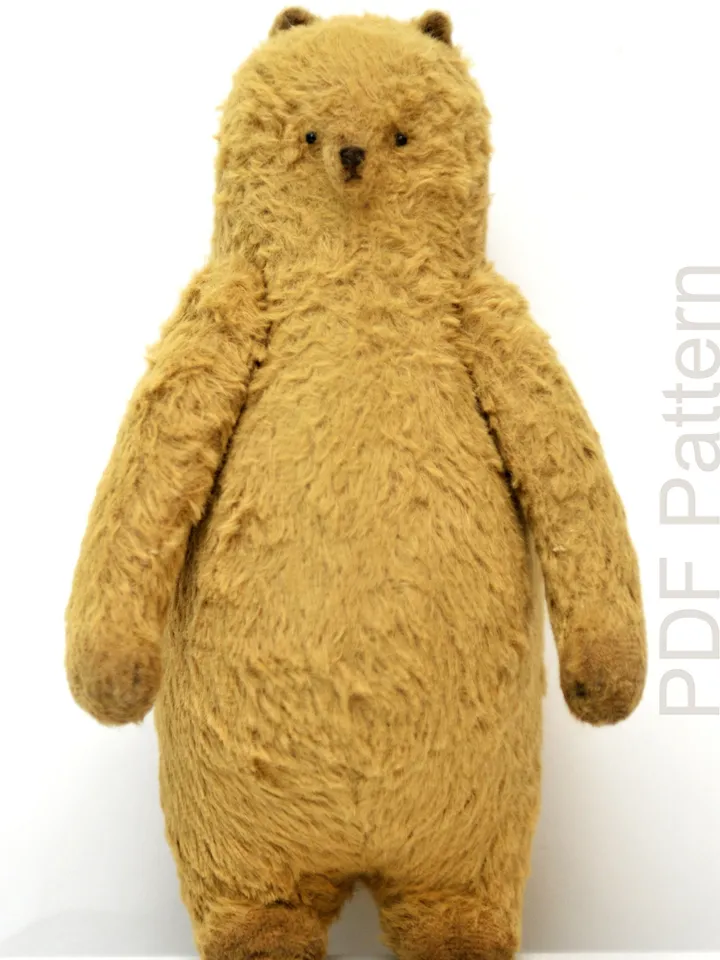 PDF E-pattern for 7.5" (19cm) Winter Bear/ Artist Teddy Bear Pattern/plump brown bear sewing instructions/anime bear toy
