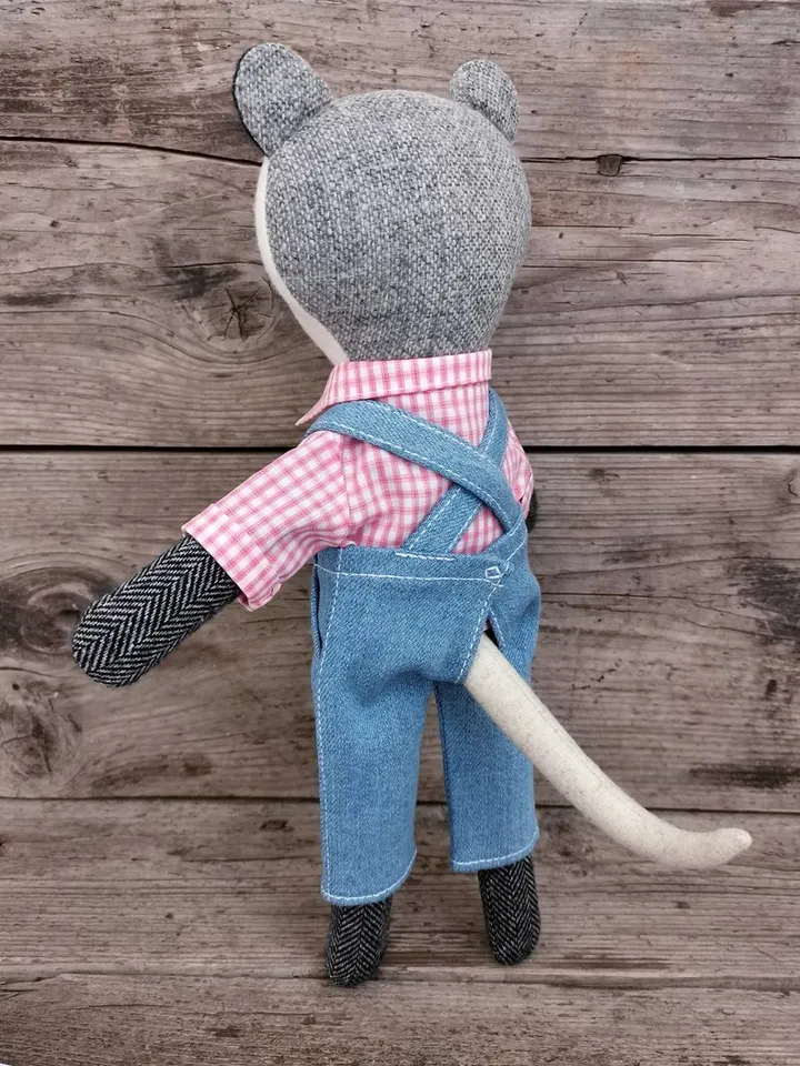 Gray possum boy, handmade plush doll, opossum stuffed toy, possum soft toy