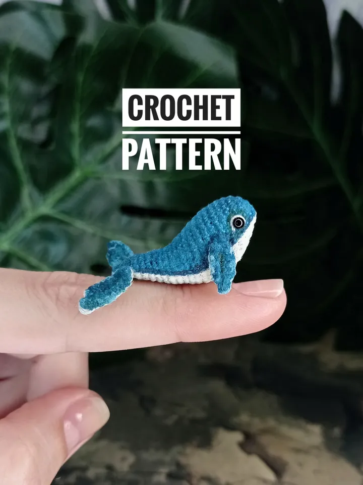 PDF crochet pattern little whale. Crochet miniature pattern. Little whale toy pattern. DIY cute toy. Pattern amigurumi
