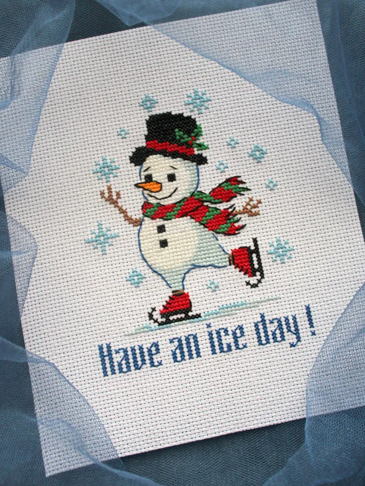 Cross stitch pattern Snowman, Have an ice day, instant download