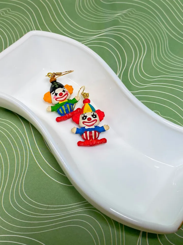 Clown earrings. Handmade jewelry.