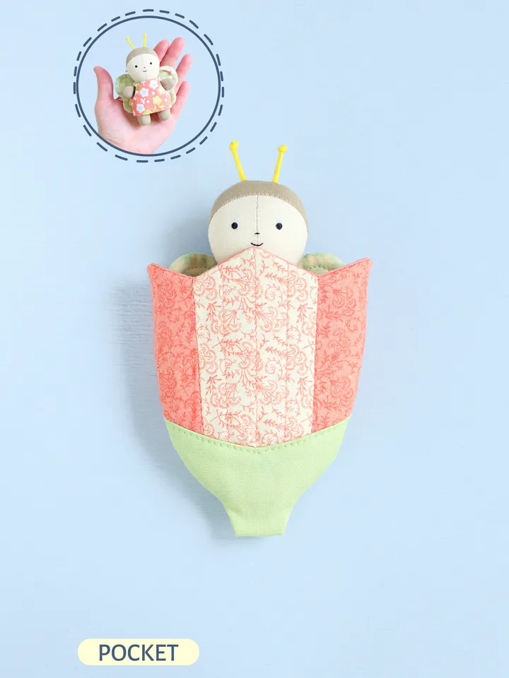 2 PDF Pocket Butterfly Stuffed Animal and Tulip Sleep Pouch Sewing Patterns Bundle
