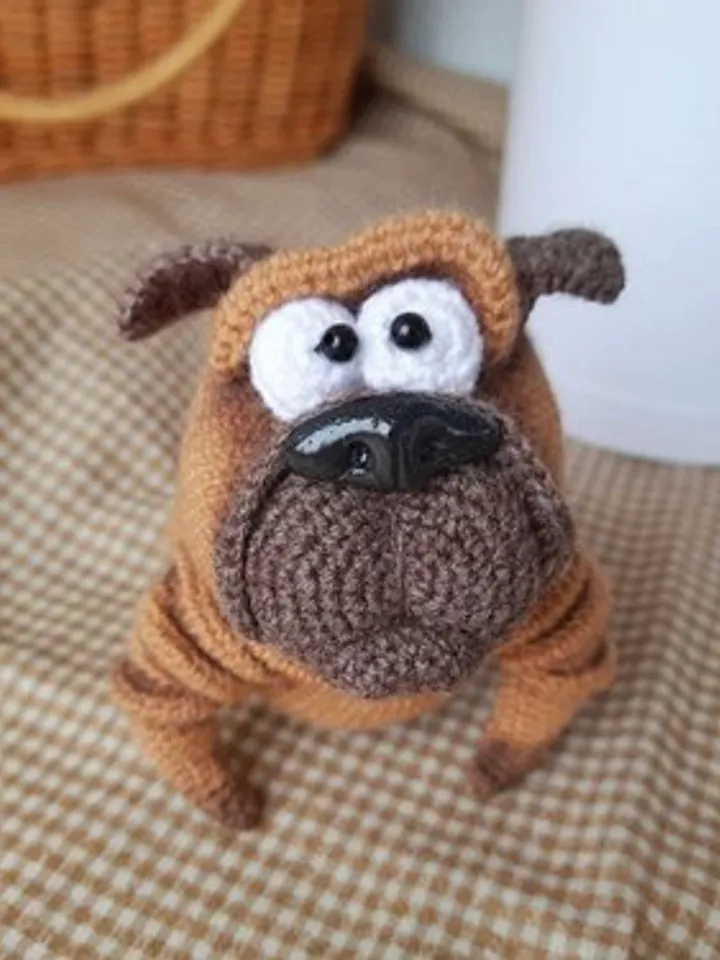 Stuffed pug interior toy. Beige Pug in Cute Pumpkin Costume. Personalized Costume for Toy