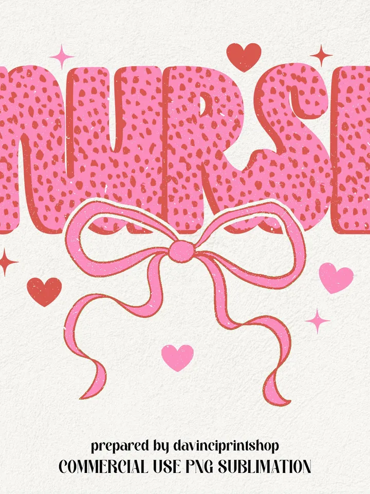 Valentine Nurse coquette png, Valentines png, Pink Bow png, Pink Nurse png, Retro Valentines png, Nurse Valentines png, Gift for nurse, png