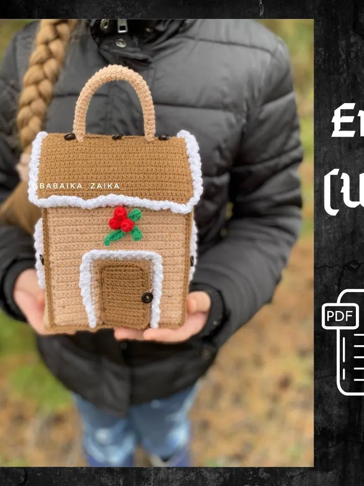 PDF Christmas House, Christmas amigurumi pattern, Christmas ornament Gingerbread House, Christmas decoration, Christmas crochet, Doll House