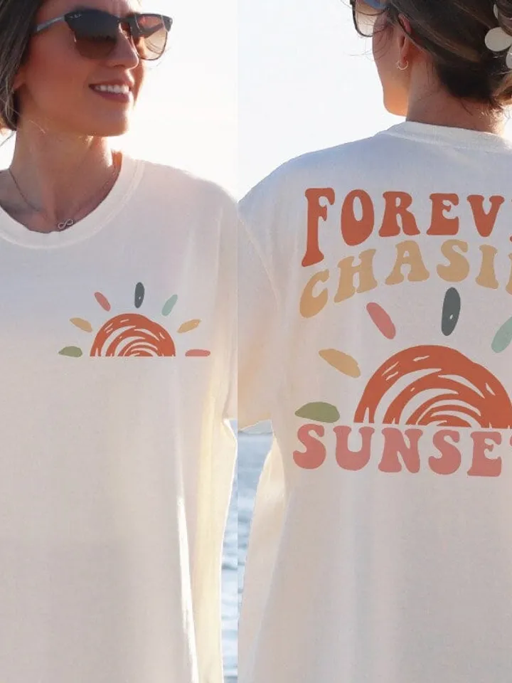 Forever Chasing Sunsets PNG SVG, Retro Summer Sublimation, Aesthetic Summer, Trendy Summer Png, Summer Sunset PNG Sublimation
