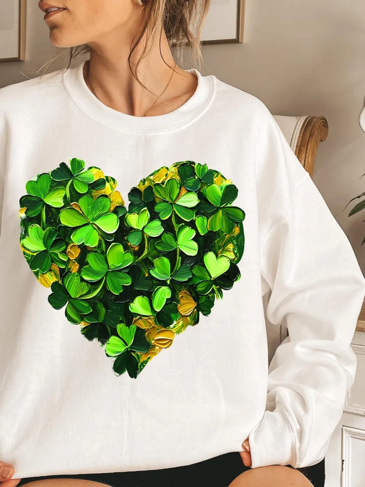 St. Patrick’s Day Heart Brushstroke png, 4 leaf clover png, St Patrick's Day png, Irish png, Shamrock png designs, Coquette st patrick Png