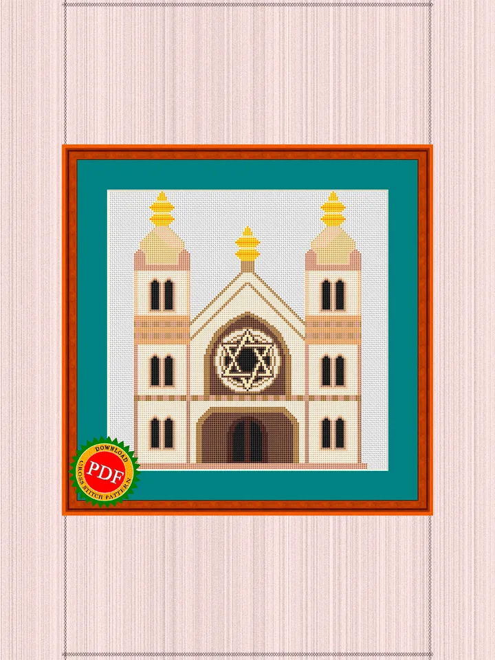 Synagogue Cross Stitch Pattern | Main Sanctuary